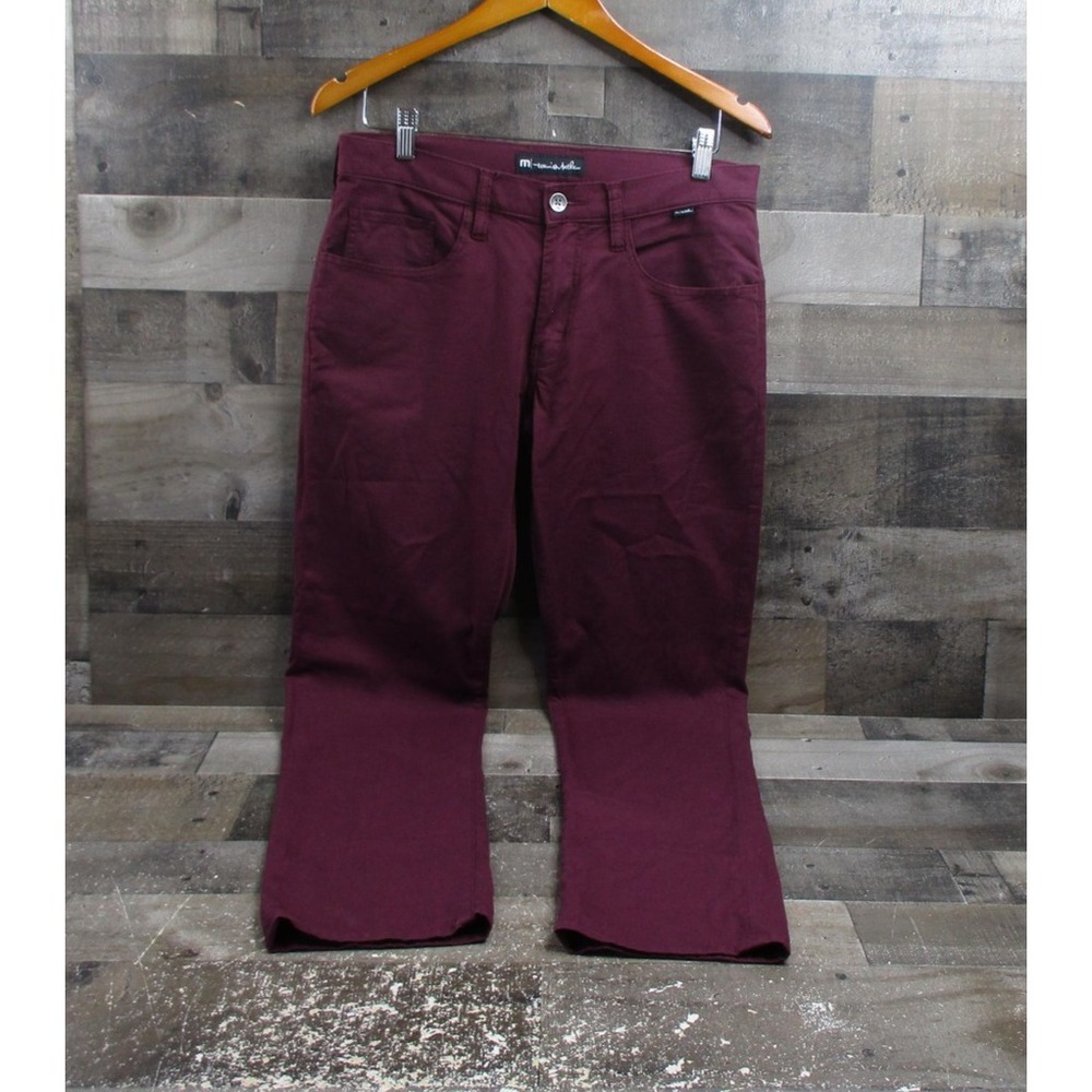 TravisMathew Pants Mens 30 Maroon Stretch 5 Pocket Casual Golf Chino Twill